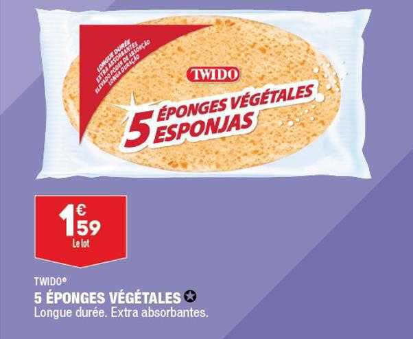 5 éponges Végétales Twido