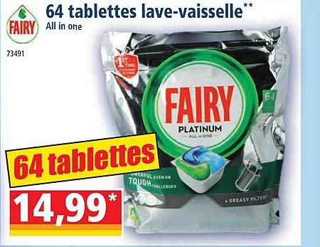 64 tablettes lave-vaisselle all in one fairy