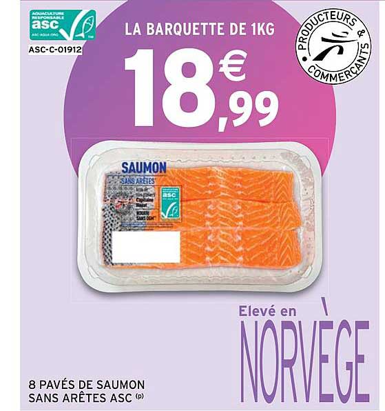 8 pavés de saumon sans arêtes asc