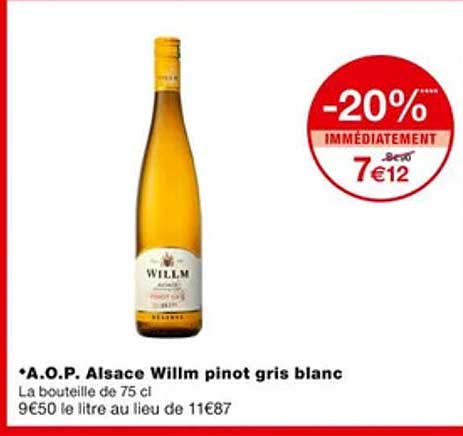 a.o.p. alsace willm pinot gris blanc