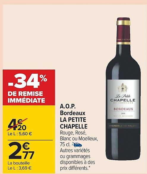 a.o.p. bordeaux la petite chapelle