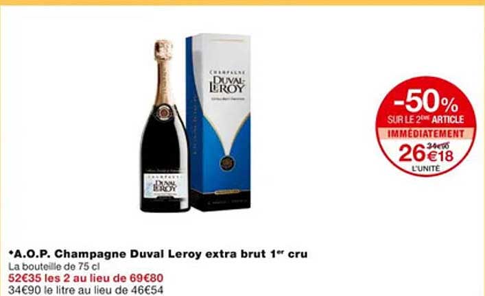 a.o.p. champagne duval leroy extra brut 1er cru