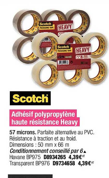 adhésif polypropylène haute résistance heavy scotch
