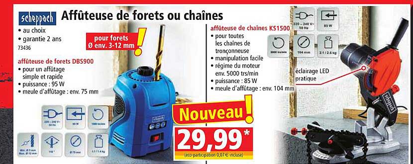 affûteuse de forêts ou chaînes scheppach