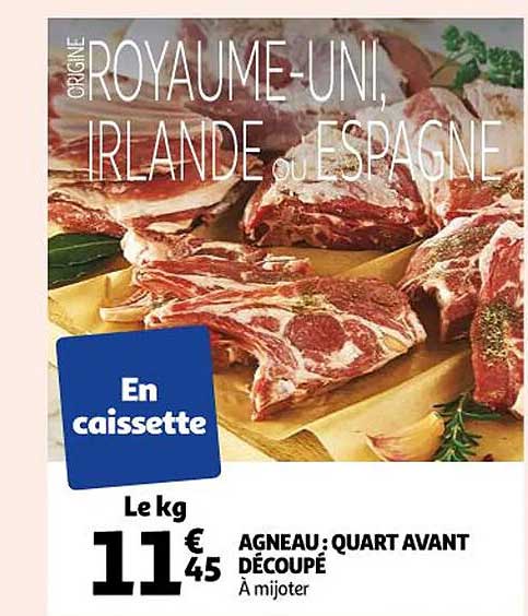 agneau : quart avant découpé