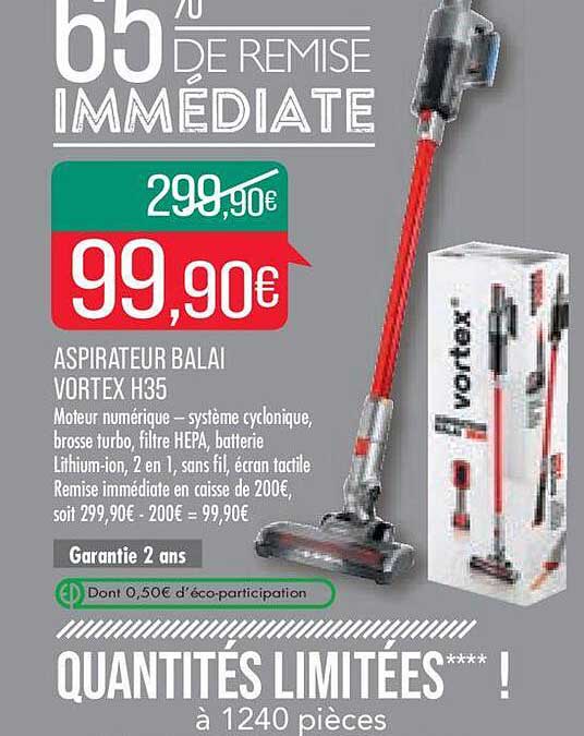aspirateur balai vortex h35