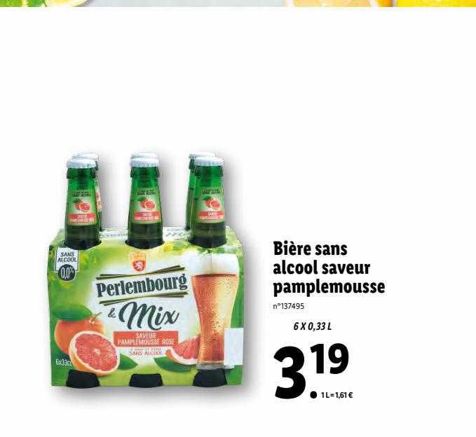 Bière Sans Alcool Saveur Pamplemousse Perlembourg