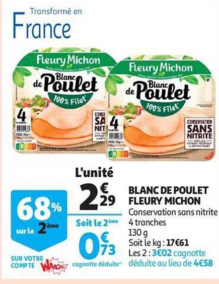 blanc de poulet fleury michon