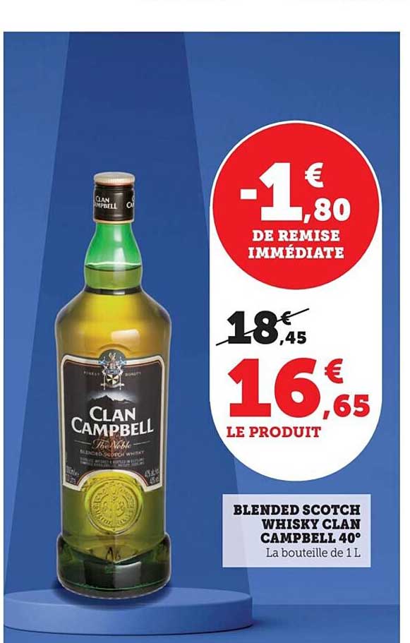 blended scotch whisky clan campbell 40°