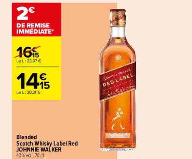 blended scotch whisky label red johnnie walker