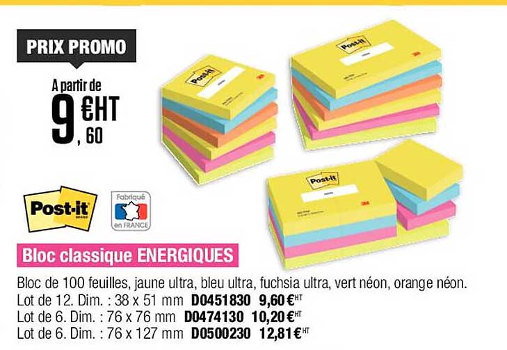 bloc classique energiques post-it