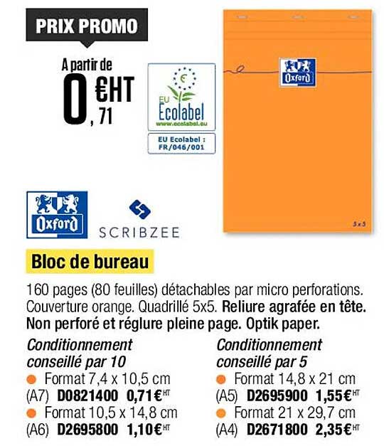 Bloc De Bureau Oxford