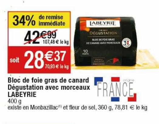 Bloc De Foie Gras De Canard Dégustation Avec Morceaux Labeyrie