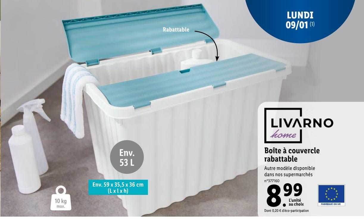 boîte à couvercle rabattable livarno home