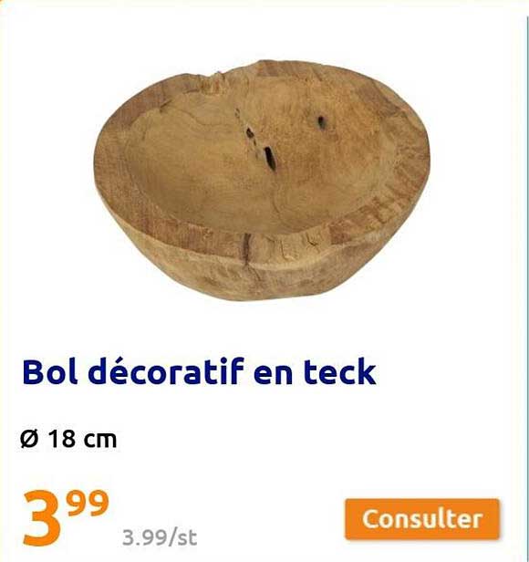 bol décoratif en teck