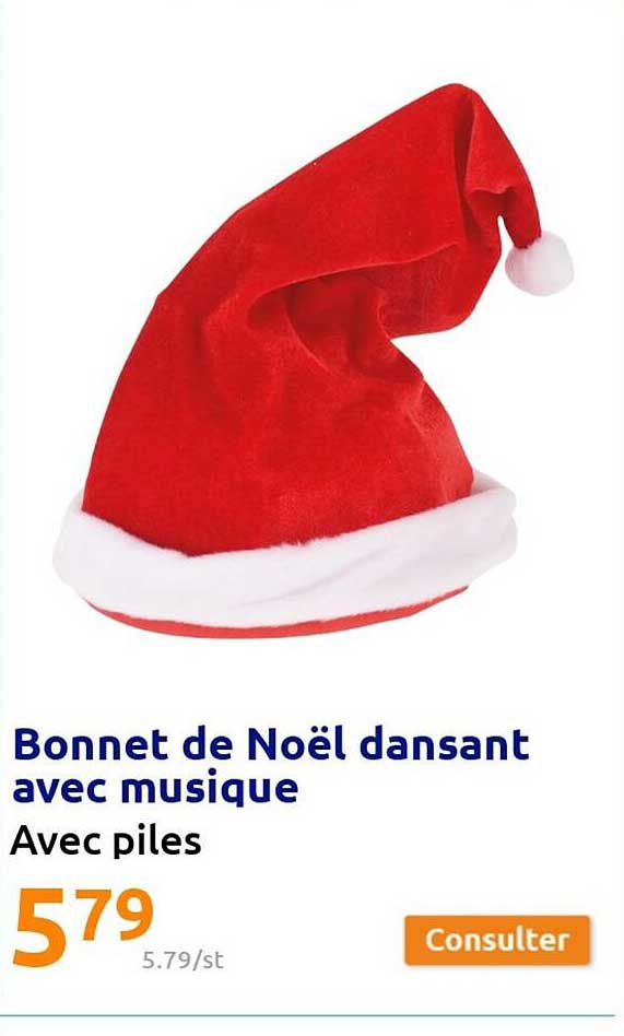 bonnet de noël dansant avec musique