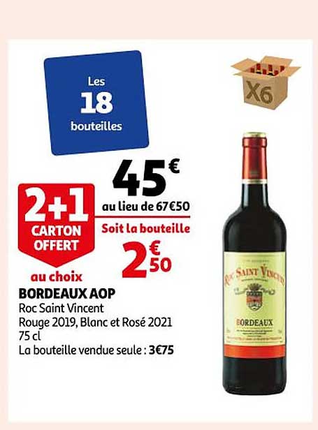 bordeaux aop roc saint vincent rouge 2019, blanc et rosé 2021