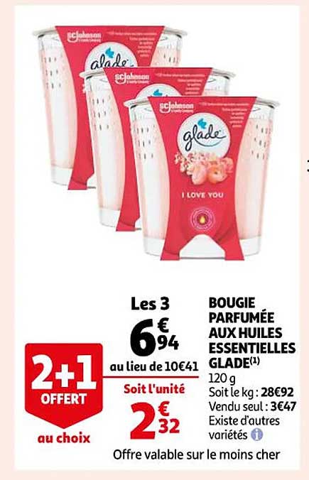 bougie parfumée aux huiles essentielles glade