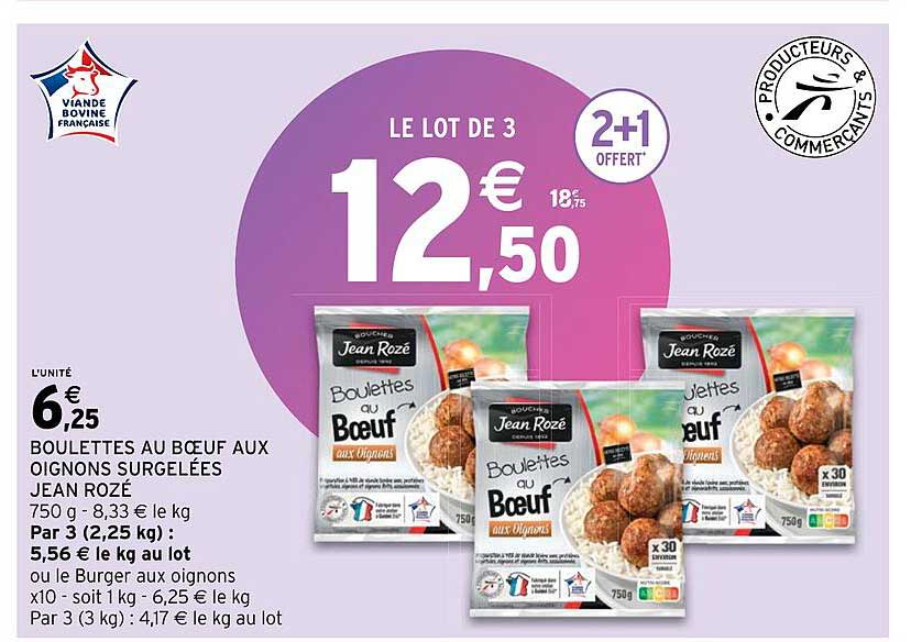 Boulettes Au Boeuf Aux Oignons Surgelées Jean Rozé