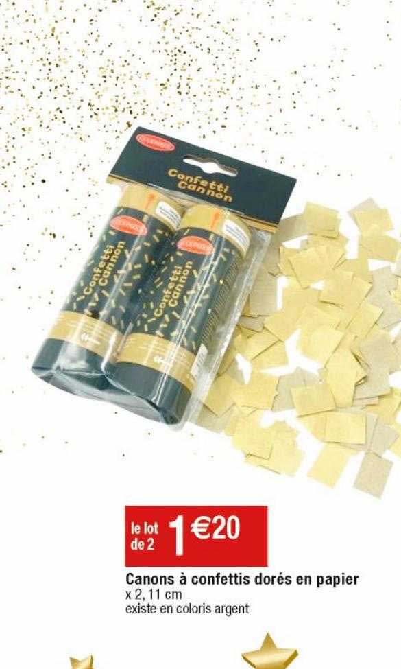 canons à confettis dorés en papier
