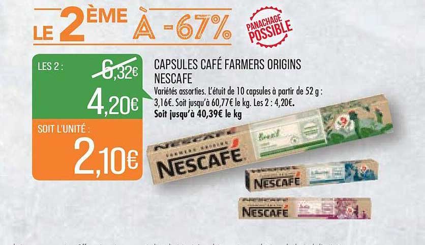 capsules café farmers origins nescafé
