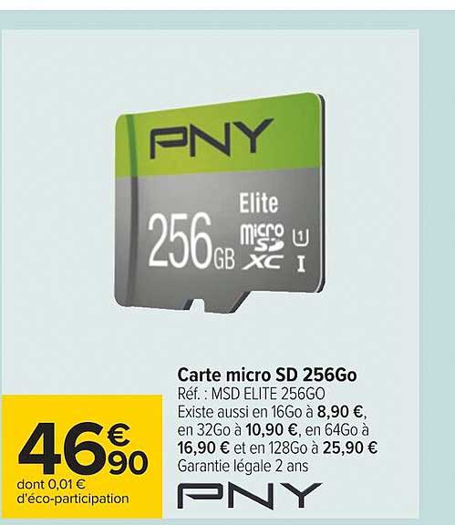 carte micro sd 256go pny