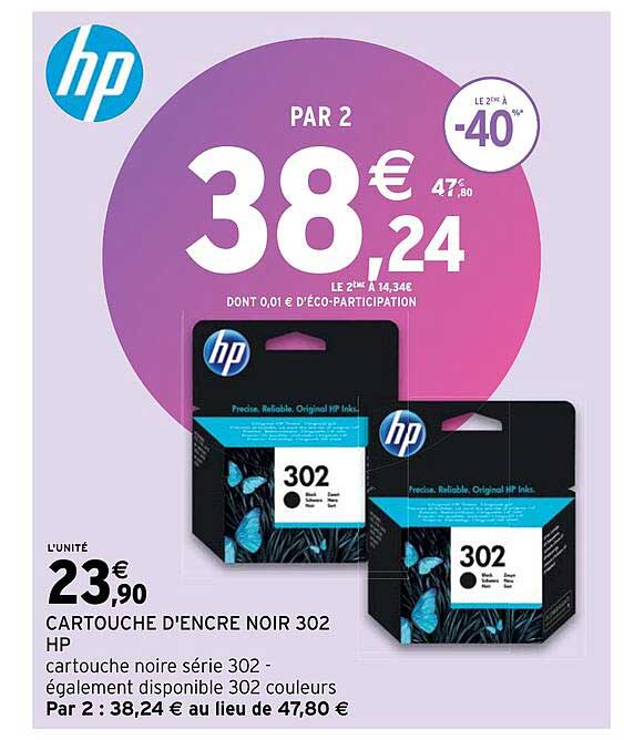 cartouche d'encre noir 302 hp
