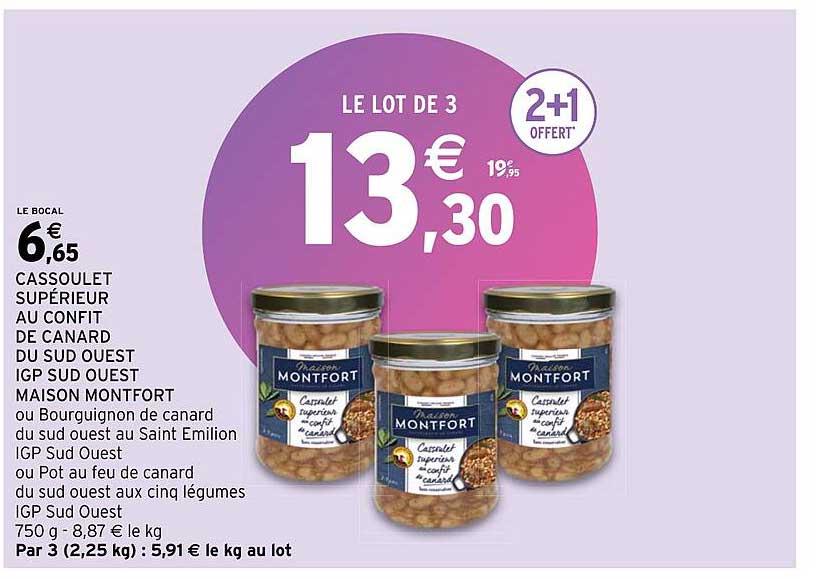 cassoulet supérieur au confit de canard du sud ouest igp sud ouest maison montfort