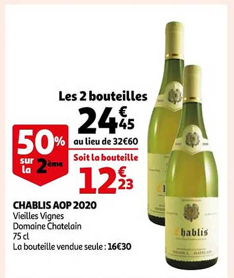 chablis aop 2020 vieilles vignes domaine chatelain