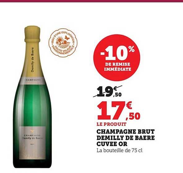 champagne brut demilly de baere cuvée or