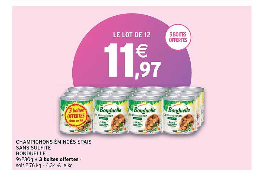 champignons émincés épais sans sulfite bonduelle