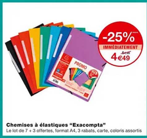 Chemises à élastiques "exacompta"