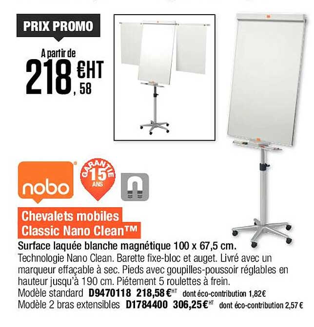 chevalets mobiles classic nano clean nobo
