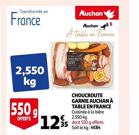Choucroute Garnie Auchan à Table En France