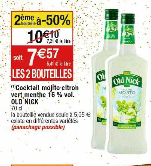 cocktail mojito citron vert, menthe 16% vol. old nick