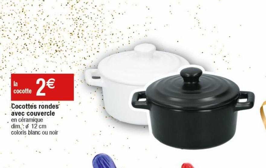 cocottes rondes avec couvercle