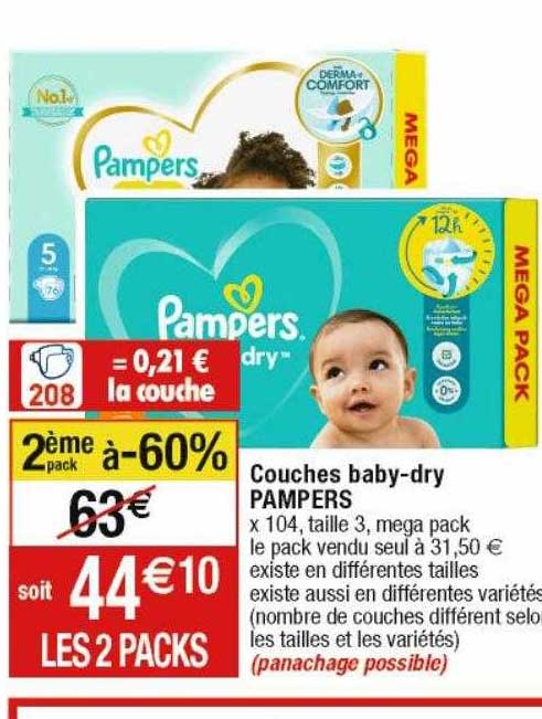 couches baby-dry pampers