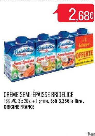 crème semi-épaisse bridélice