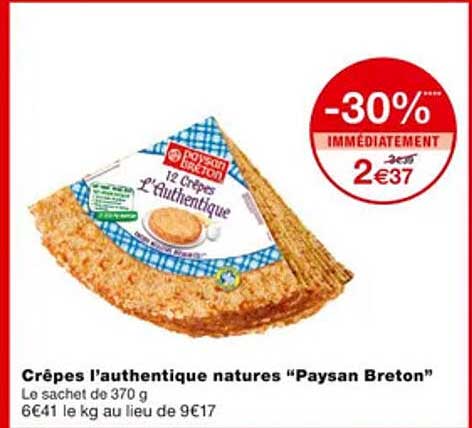 crêpes l'authentique natures "paysan breton"