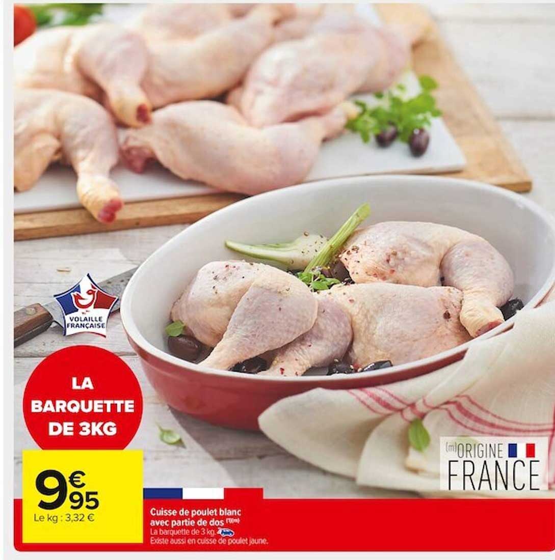 cuisse de poulet blanc avec partie de dos