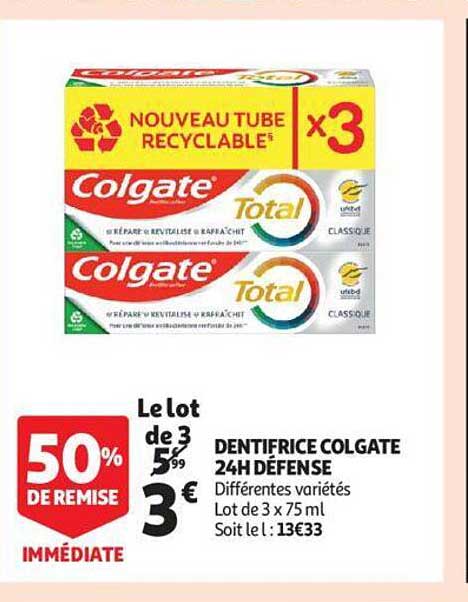 dentifrice colgate 24g défense