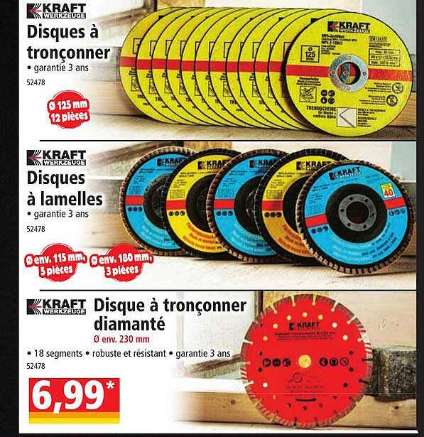 disques à tronçonner kraft werkzeuge, disques à lamelles kraft werkzeuge, disque à tronçonner diamanté kraft werkzeuge