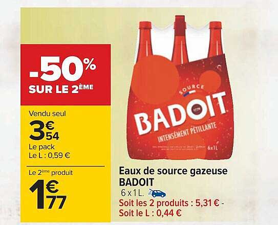 eaux de source gazeuse badoit