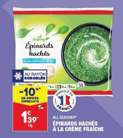 épinards hachés à la crème fraîche all seasons