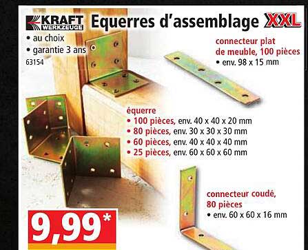 équerres d'assemblage xxl kraft werkzeuge