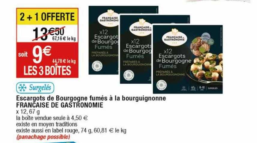 escargots de bourgogne fumés à la bourguignonne française de gastronomie