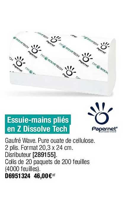 Essuie-mains Pliés En Z Dissolve Tech Papernet