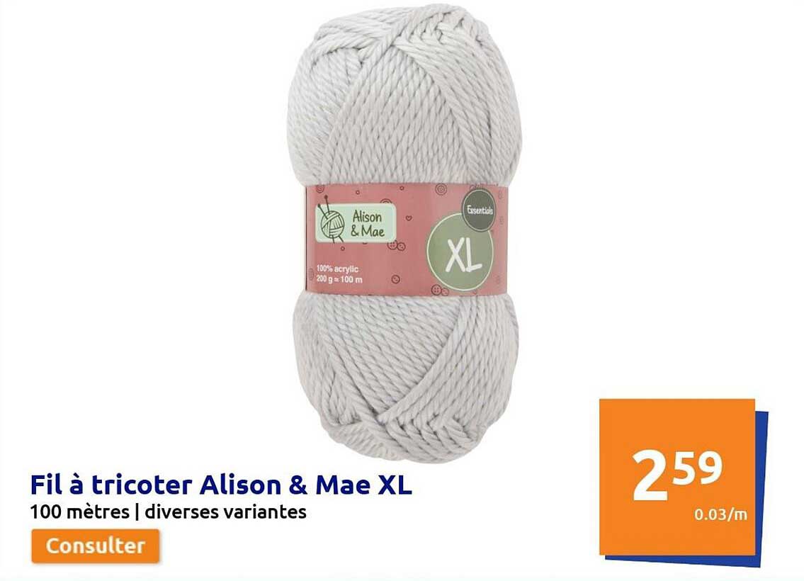 fil à tricoter alison & mae xl