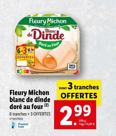 fleury michon blanc de dinde doré au four