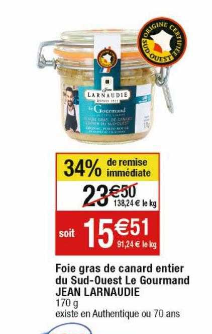 foie gras de canard entier du sud-ouest le gourmand jean larnaudie